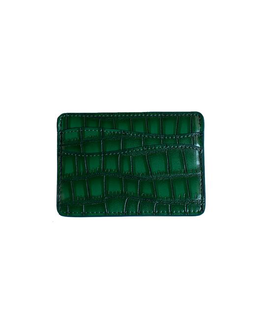 Green Croc Card Holder